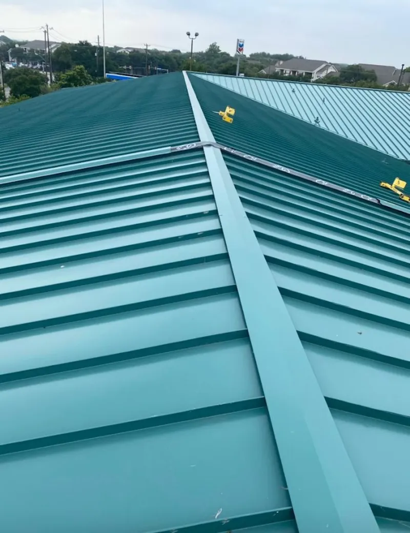 Green commercial metal roof ridge and valley for Metal Roof Repair in Zuni Pueblo